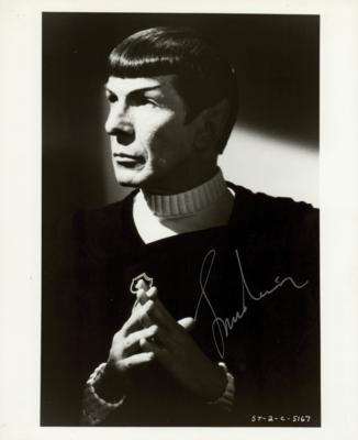 Lot #694 Star Trek: Leonard Nimoy Signed Photograph as Spock - Image 1