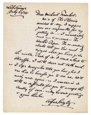 Lot #326 Alfred Stieglitz Autograph Letter Signed
