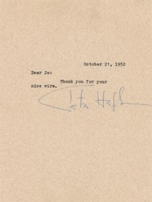 Lot #640 Katharine Hepburn Typed Note Signed - Image 1