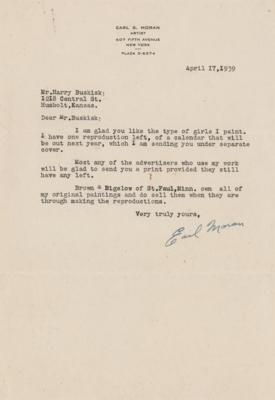 Lot #325 Earl Moran Typed Letter Signed