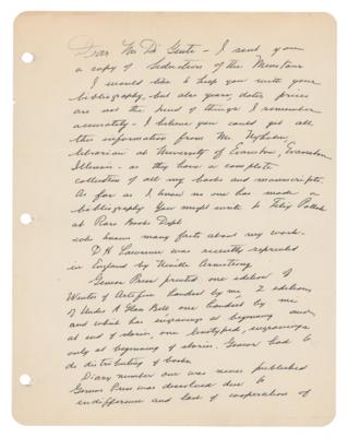 Lot #378 Anais Nin Autograph Letter Signed - Image 1