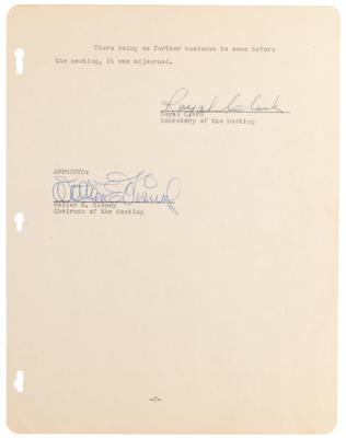 Lot #330 Walt Disney Signed WED Enterprises Document - confirming the company's 1956 board of directors - Image 3