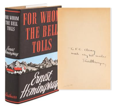 Lot #346 Ernest Hemingway Signed Book - For Whom the Bell Tolls - Image 1