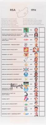 Lot #204 Nelson Mandela Signed 1994 Election Ballot - Image 1