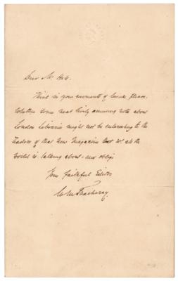 Lot #389 William Makepeace Thackeray Autograph Letter Signed - Image 1