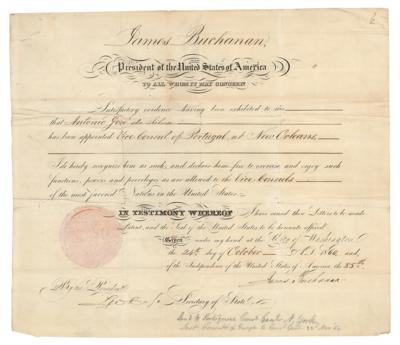 Lot #34 James Buchanan Document Signed as