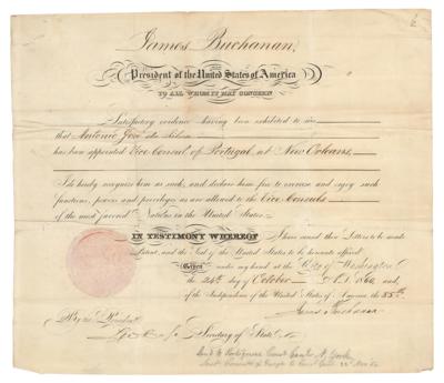 Lot #34 James Buchanan Document Signed as President - Image 1