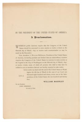 Lot #21 President William McKinley Calls a Special Session of Congress Two Days After His Inauguration - Image 2