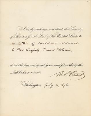 Lot #14 President U. S. Grant Sends a Letter of