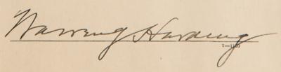 Lot #59 Warren G. Harding Document Signed as President - Image 2