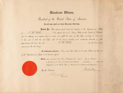 Lot #98 Woodrow Wilson Document Signed as President - Image 1
