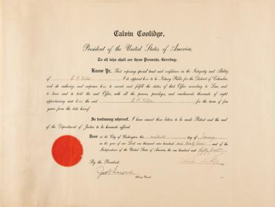 Lot #48 Calvin Coolidge Document Signed as President - Image 1