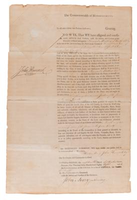 Lot #103 John Hancock Document Signed as Governor of Massachusetts - appointing a noted Bay State physician - Image 2