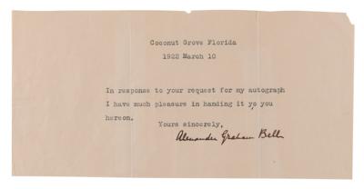 Lot #166 Alexander Graham Bell Typed Note Signed - Image 1