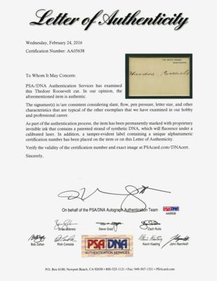 Lot #89 Theodore Roosevelt Signed White House Card - Image 2