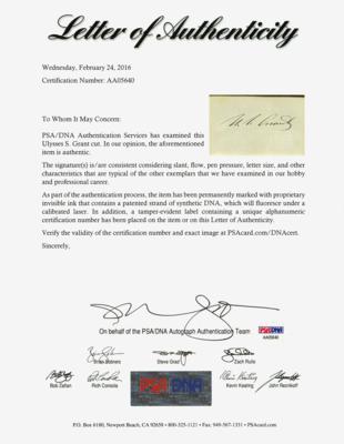 Lot #58 U. S. Grant Signature - Image 2