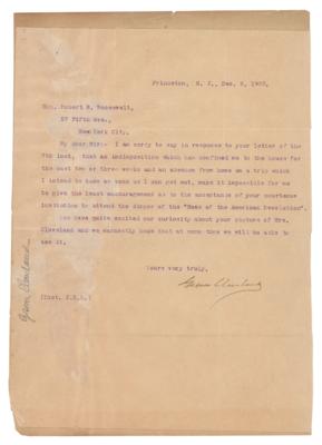 Lot #44 Grover Cleveland Typed Letter Signed to the Uncle of Theodore Roosevelt - Image 1