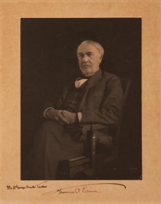 Lot #173 Thomas Edison Signed Photograph by Falk of New York - Image 1
