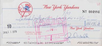 Lot #712 Thurman Munson Signed 1979 New York Yankees Payroll Check - Image 2