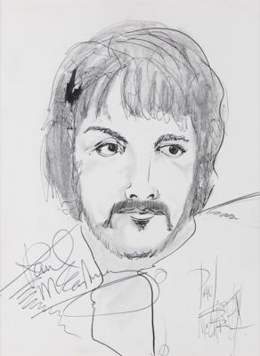 Lot #421 Beatles: John Lennon and Paul McCartney Signed Sketches - Image 3