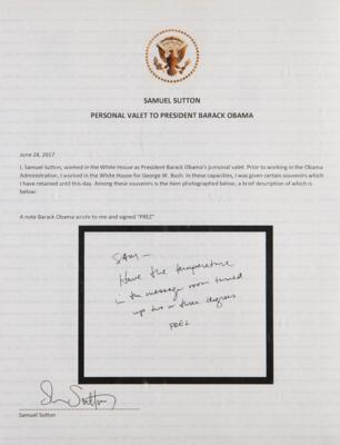 Lot #79 Barack Obama Autograph Note Signed - Image 3