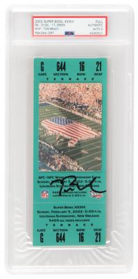 Lot #723 Tom Brady Signed Ticket for Super Bowl