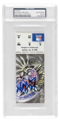 Lot #729 Wayne Gretzky Signed Ticket Stub from His