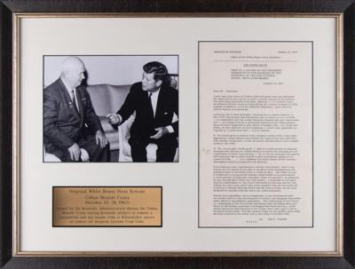 Lot #69 John F. Kennedy: Cuban Missile Crisis White House Press Release - Image 1