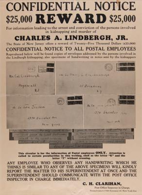 Lot #280 Charles Lindbergh Kidnapping Postal