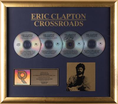 Lot #483 Eric Clapton Signed RIAA Gold Sales Award for 'Crossroads' - Image 1