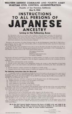 Lot #275 World War II: Japanese Internment and Exclusion Order Broadsides (2) - Image 2