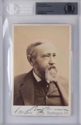 Lot #20 Benjamin Harrison Signed Photograph