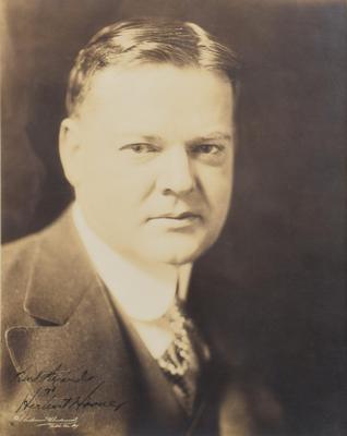 Lot #64 Herbert Hoover Signed Photograph - Image 1