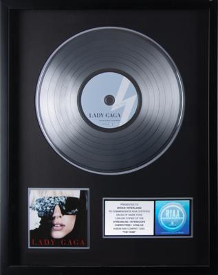 Lot #564 Lady Gaga RIAA Platinum Sales Award for