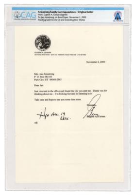 Lot #295 Gene Cernan Typed Letter Signed - From the Armstrong Family Collection - Image 1