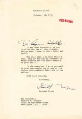 Lot #78 Richard Nixon Typed Letter Signed to Congressman Dick Schulze - Image 1