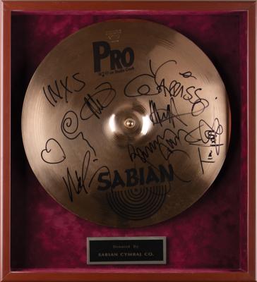 Lot #515 INXS Signed Sabian Crash Cymbal - Image 1