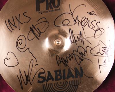 Lot #515 INXS Signed Sabian Crash Cymbal - Image 2