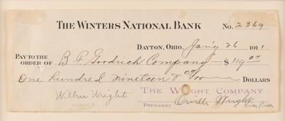 Lot #282 Wilbur and Orville Wright Signed Check to B.F. Goodrich - Image 2