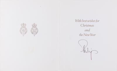 Lot #224 Prince Philip Signed Christmas Card