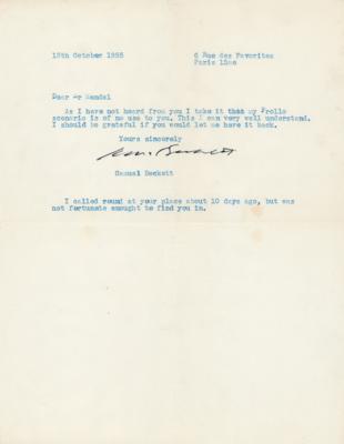 Lot #358 Samuel Beckett Typed Letter Signed - Image 1