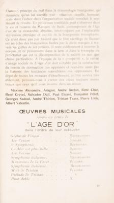 Lot #319 Salvador Dali and Luis Bunuel: Original 1930 Program for L'Age d'Or - Image 5