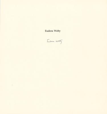 Lot #392 Eudora Welty (20) Signed Unused Book Pages - Image 2