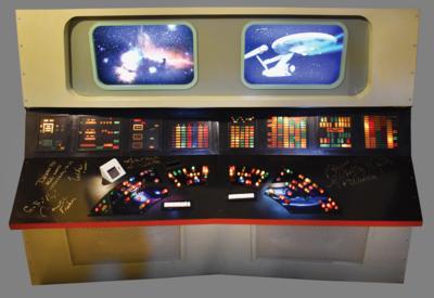 Lot #581 Star Trek: High-Quality 10-Foot-Long Replica Bridge Console Signed by Nichelle Nichols and (3) Next Generation Stars - Image 1