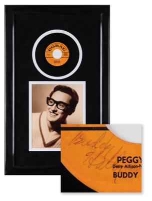 Lot #426 Buddy Holly Signed 45 RPM Single Record for 'Peggy Sue' - Image 1