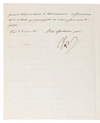 Lot #257 Napoleon Letter Signed to Adopted Son, Eugene de Beauharnais, on "the importance of using ships to prevent the enemy from blocking the Gulf" - Image 2