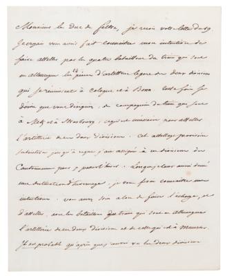 Lot #256 Napoleon Letter Signed to Minister of War: "It is senseless that among 3000 men, not one has a firearm" - Image 1