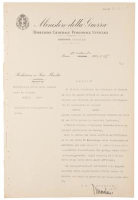 Lot #211 Benito Mussolini Document Signed