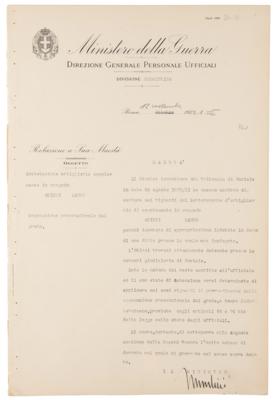 Lot #211 Benito Mussolini Document Signed - Image 1