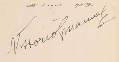 Lot #212 Benito Mussolini and Vittorio Emanuele III Document Signed - Image 5